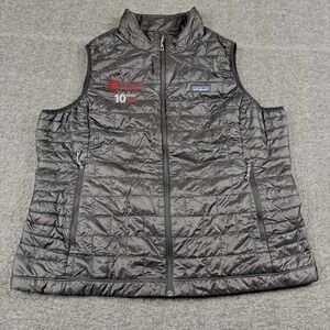 Patagonia Nano Puff Vest Womens 2XL Black Hiking Skiing Full Zip Quilted *LOGO*